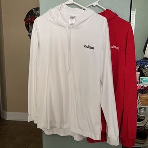 Adidas Jersey Hoodie white mens large